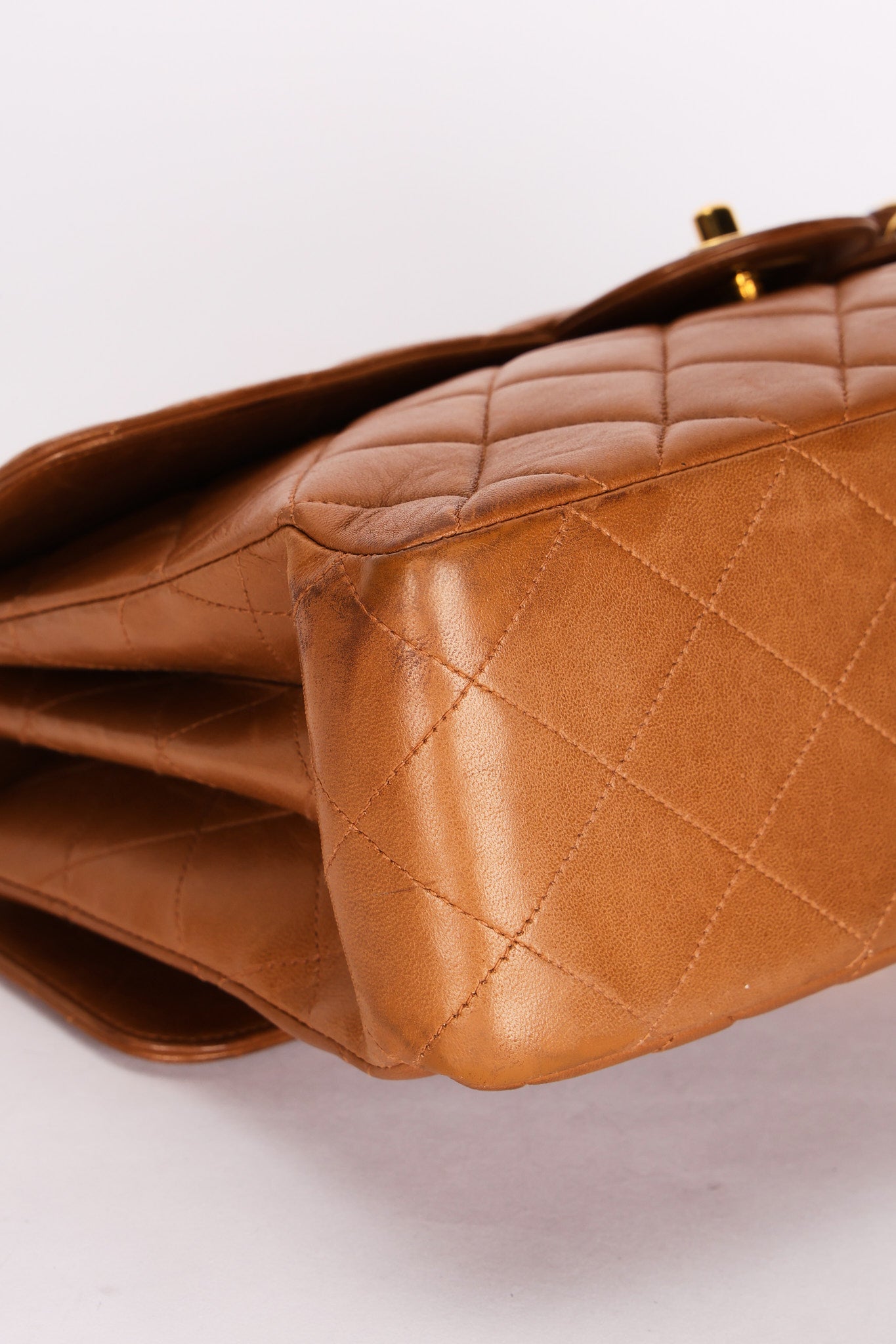 Chanel Jumbo Double Sided Classic Flap Light Brown Lambskin 2001 24K GP