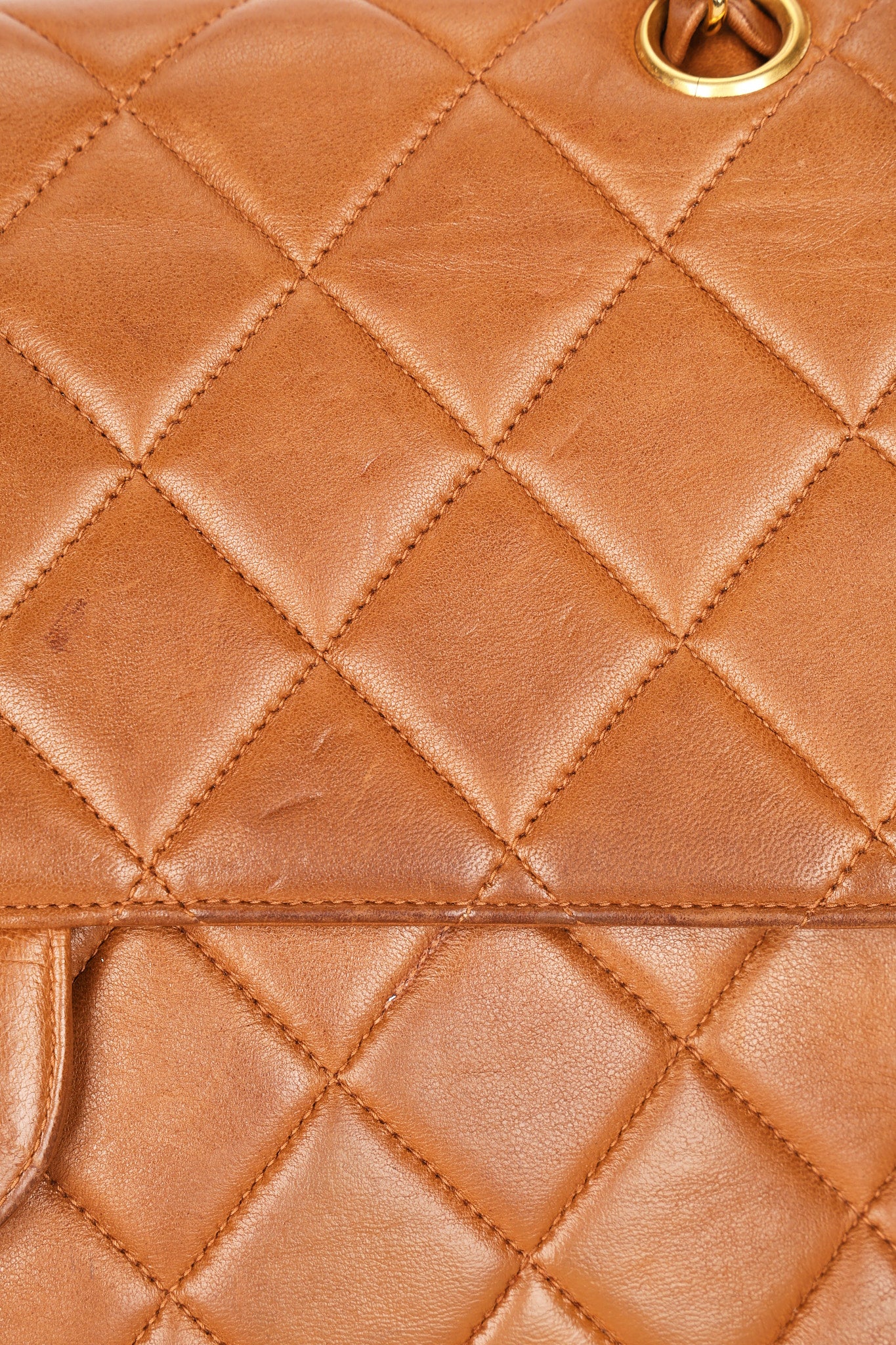 Chanel Jumbo Double Sided Classic Flap Light Brown Lambskin 2001 24K GP