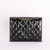 Chanel XL CC Envelope Flap Black Brushed Calfskin 24K GP