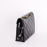 Chanel XL CC Envelope Flap Black Brushed Calfskin 24K GP