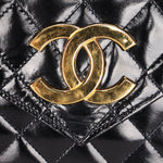 Chanel XL CC Envelope Flap Black Brushed Calfskin 24K GP