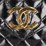 Chanel XL CC Envelope Flap Black Brushed Calfskin 24K GP