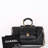 Chanel In The Loop Bowling Bag Black Caviar 2020 AGHW