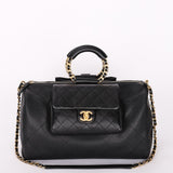 Chanel In The Loop Bowling Bag Black Caviar 2020 AGHW