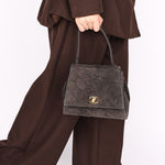 Chanel Kelly Top Handle Grey Suede 24K GP