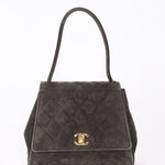 Chanel Kelly Top Handle Grey Suede 24K GP