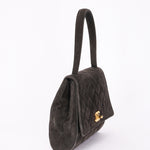 Chanel Kelly Top Handle Grey Suede 24K GP