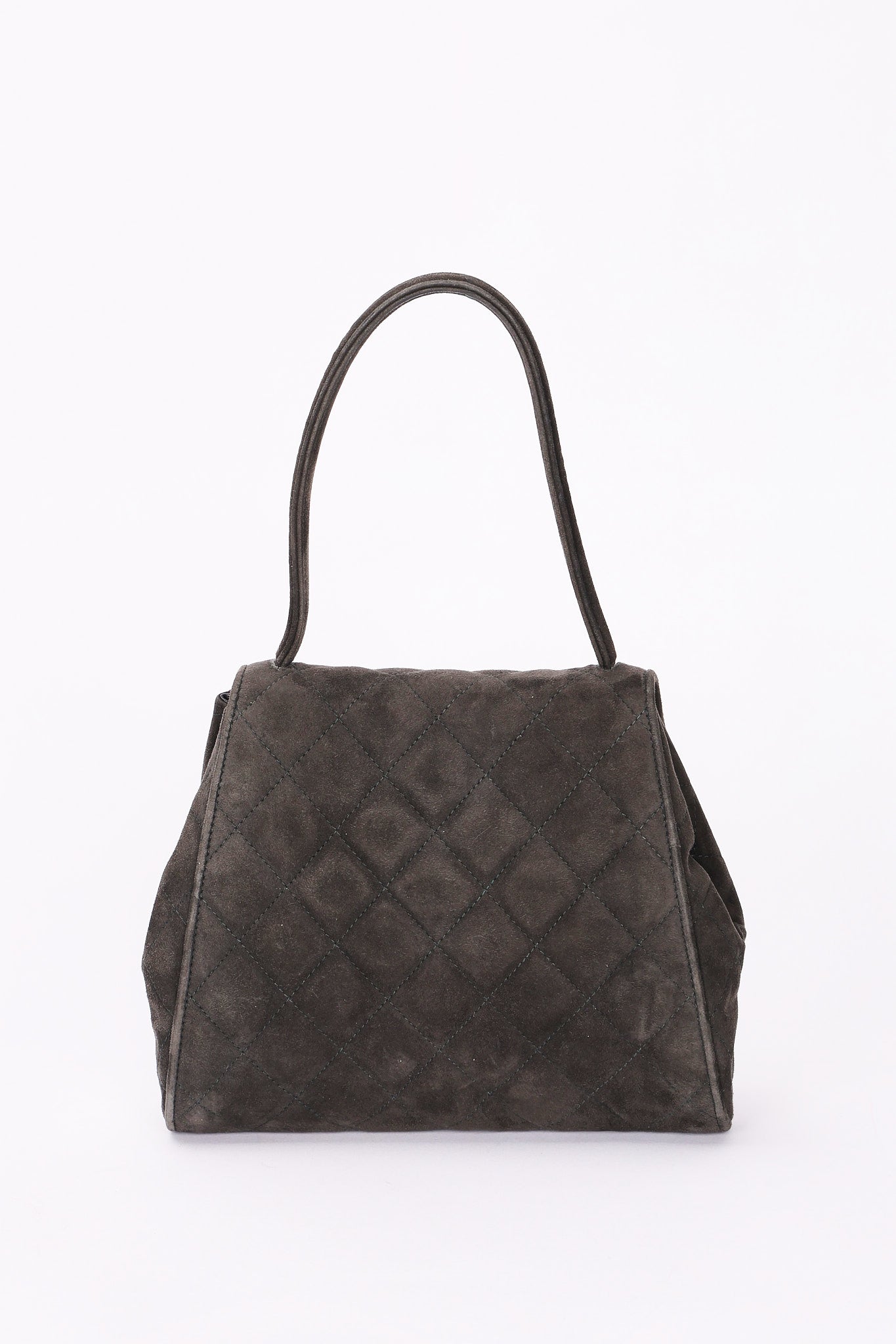 Chanel Kelly Top Handle Grey Suede 24K GP
