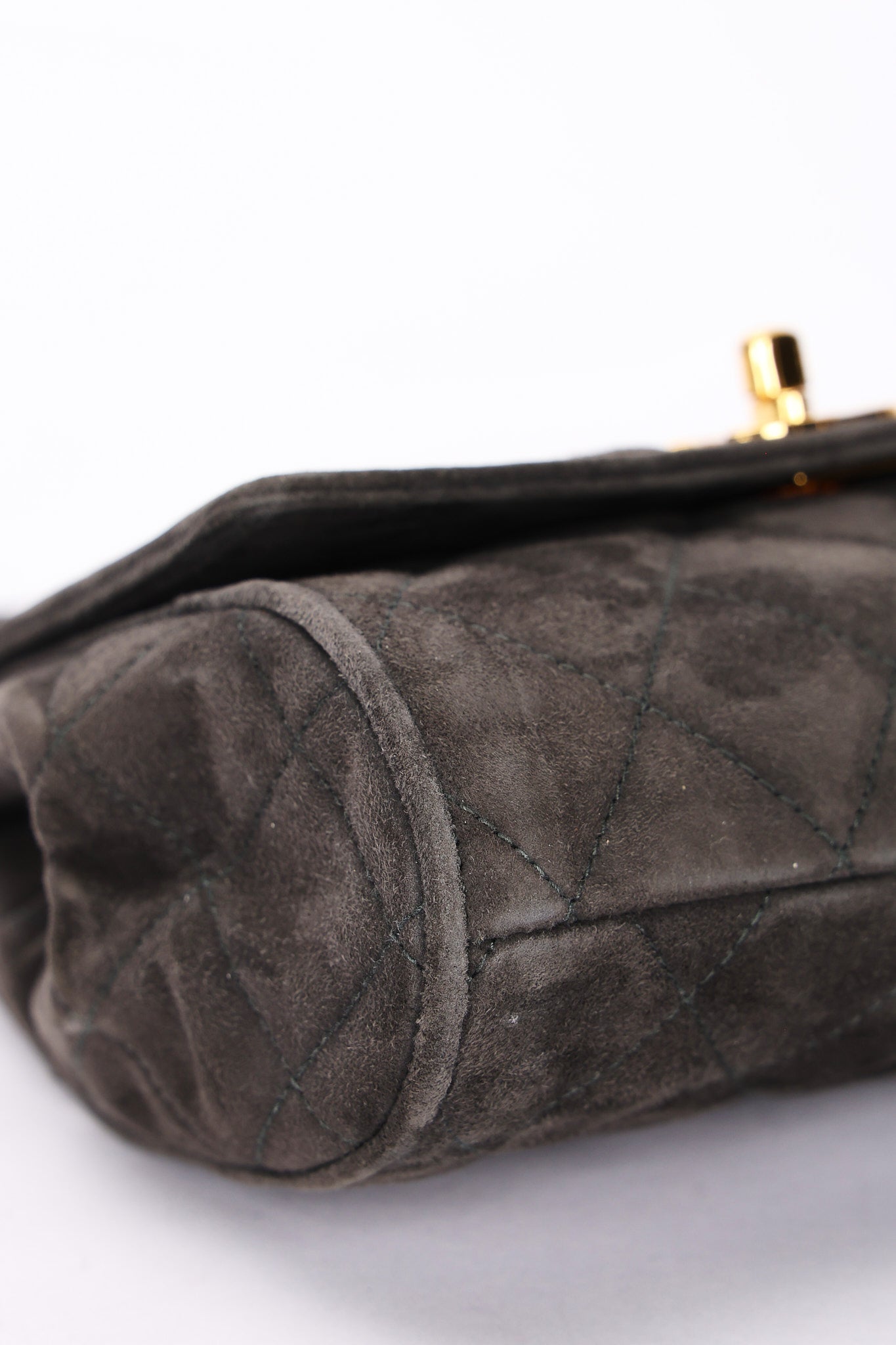 Chanel Kelly Top Handle Grey Suede 24K GP