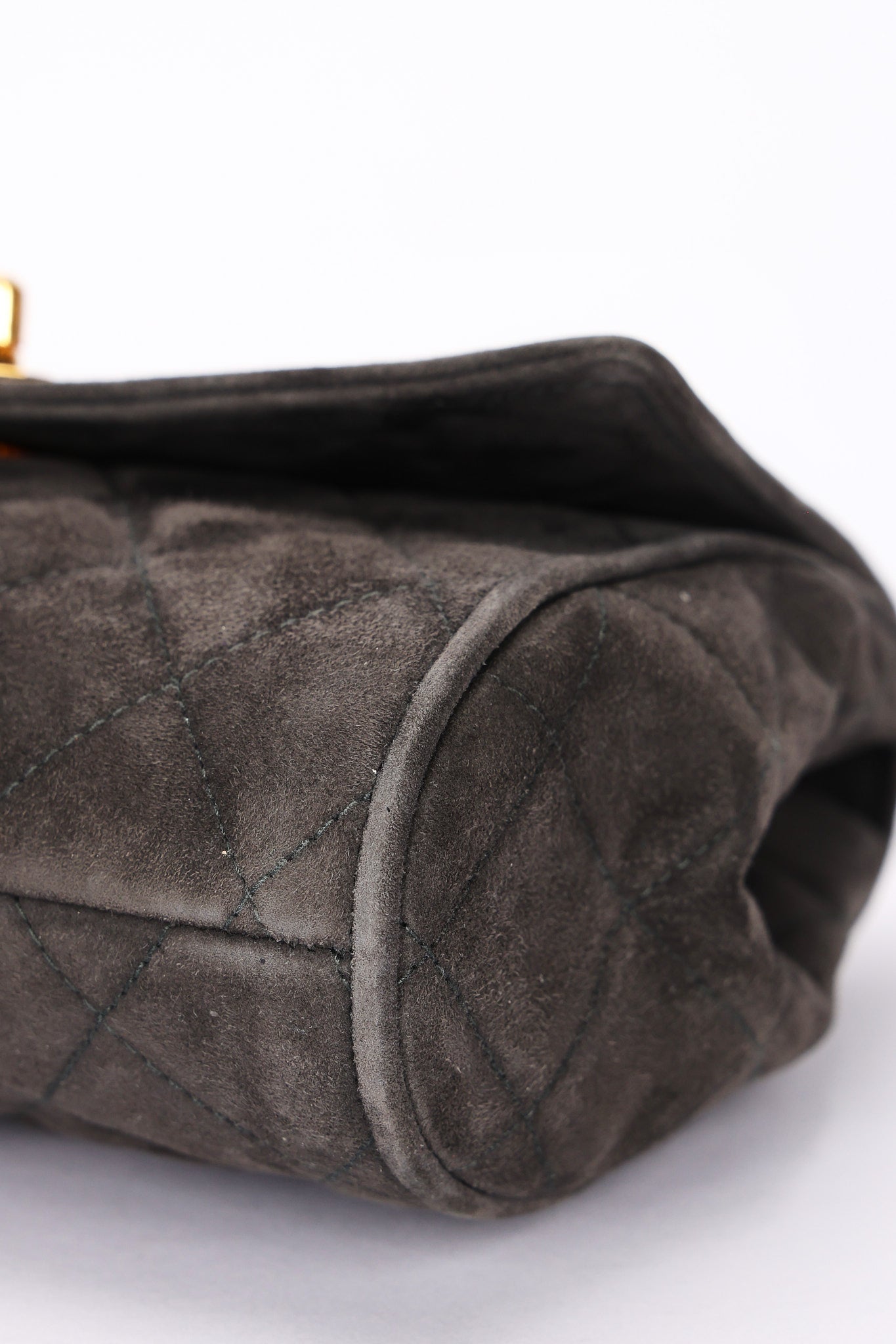 Chanel Kelly Top Handle Grey Suede 24K GP