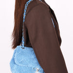 Chanel By the Sea Coco Beach Single Flap Blue Terrycloth SHW
