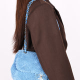 Chanel By the Sea Coco Beach Single Flap Blue Terrycloth SHW