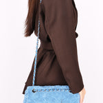 Chanel By the Sea Coco Beach Single Flap Blue Terrycloth SHW