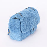 Chanel By the Sea Coco Beach Single Flap Blue Terrycloth SHW