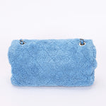 Chanel By the Sea Coco Beach Single Flap Blue Terrycloth SHW