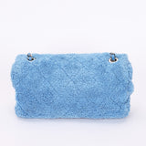 Chanel By the Sea Coco Beach Single Flap Blue Terrycloth SHW