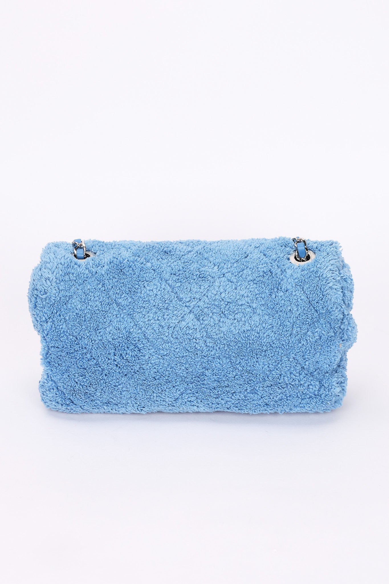 Chanel By the Sea Coco Beach Single Flap Blue Terrycloth SHW