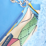 Chanel By the Sea Coco Beach Single Flap Blue Terrycloth SHW