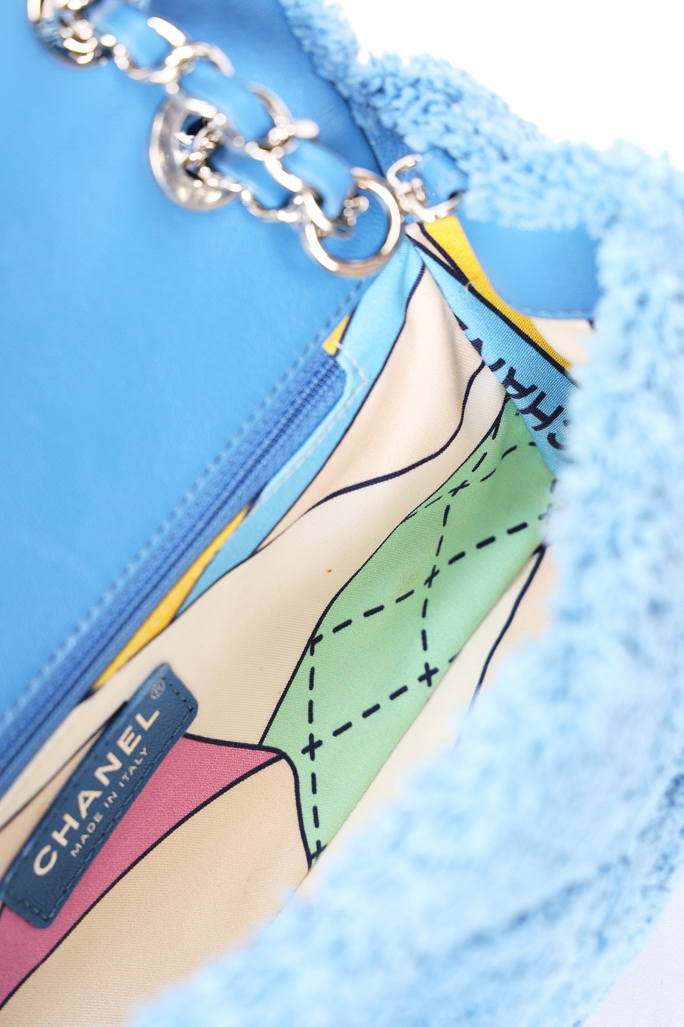Chanel By the Sea Coco Beach Single Flap Blue Terrycloth SHW