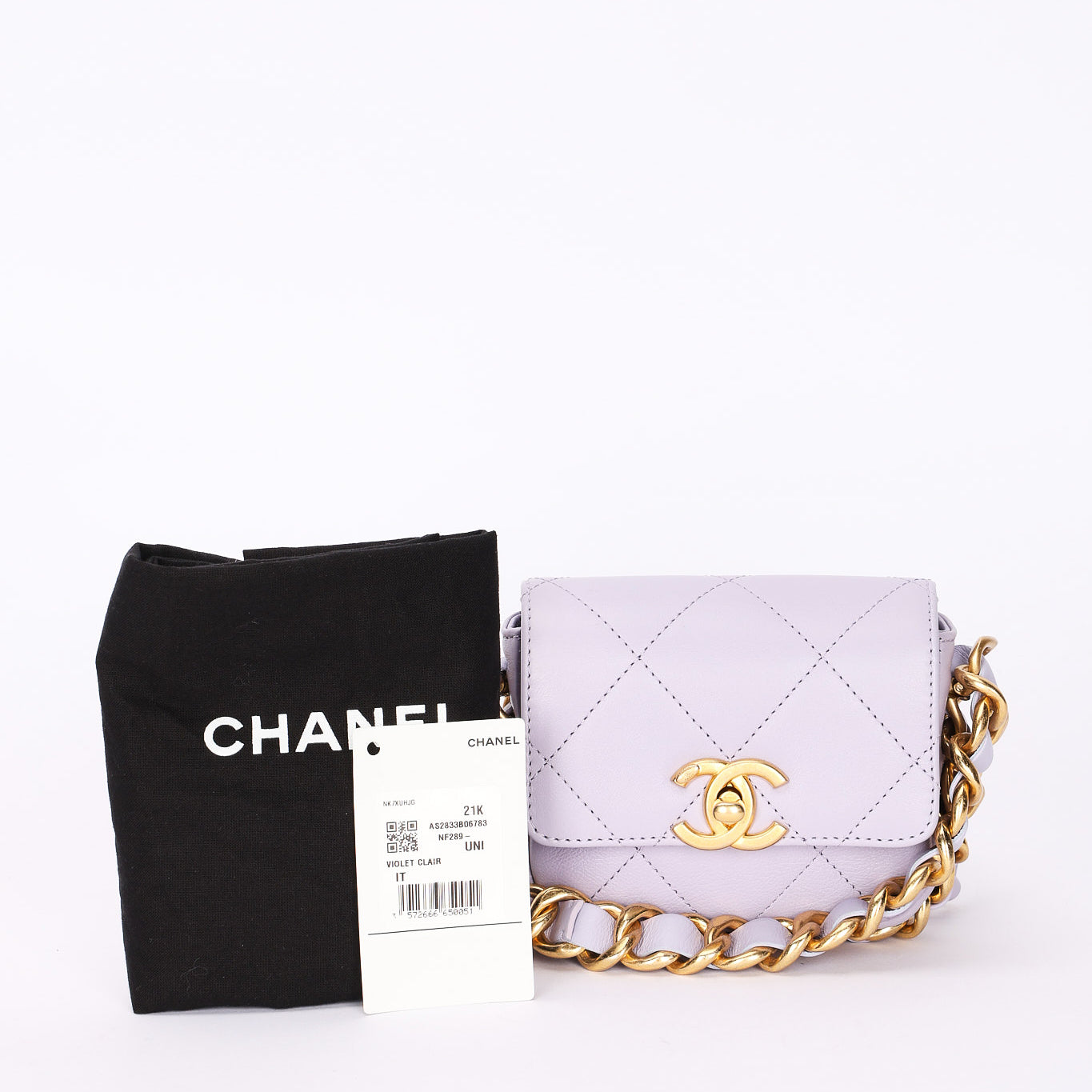 Chanel Mini Framing Chain Flap Lilac Calfskin AGHW