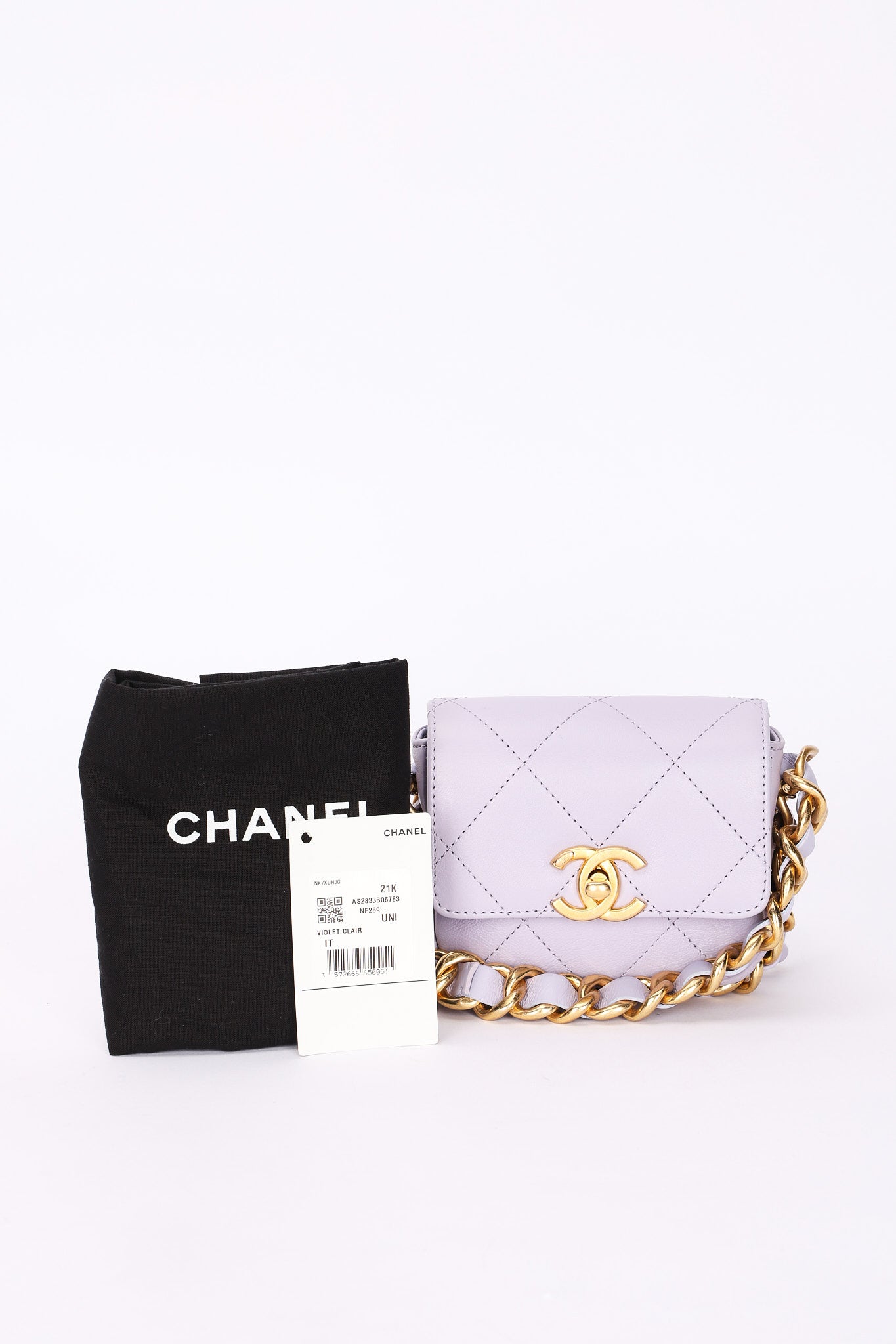 Chanel Mini Framing Chain Flap Lilac Calfskin AGHW