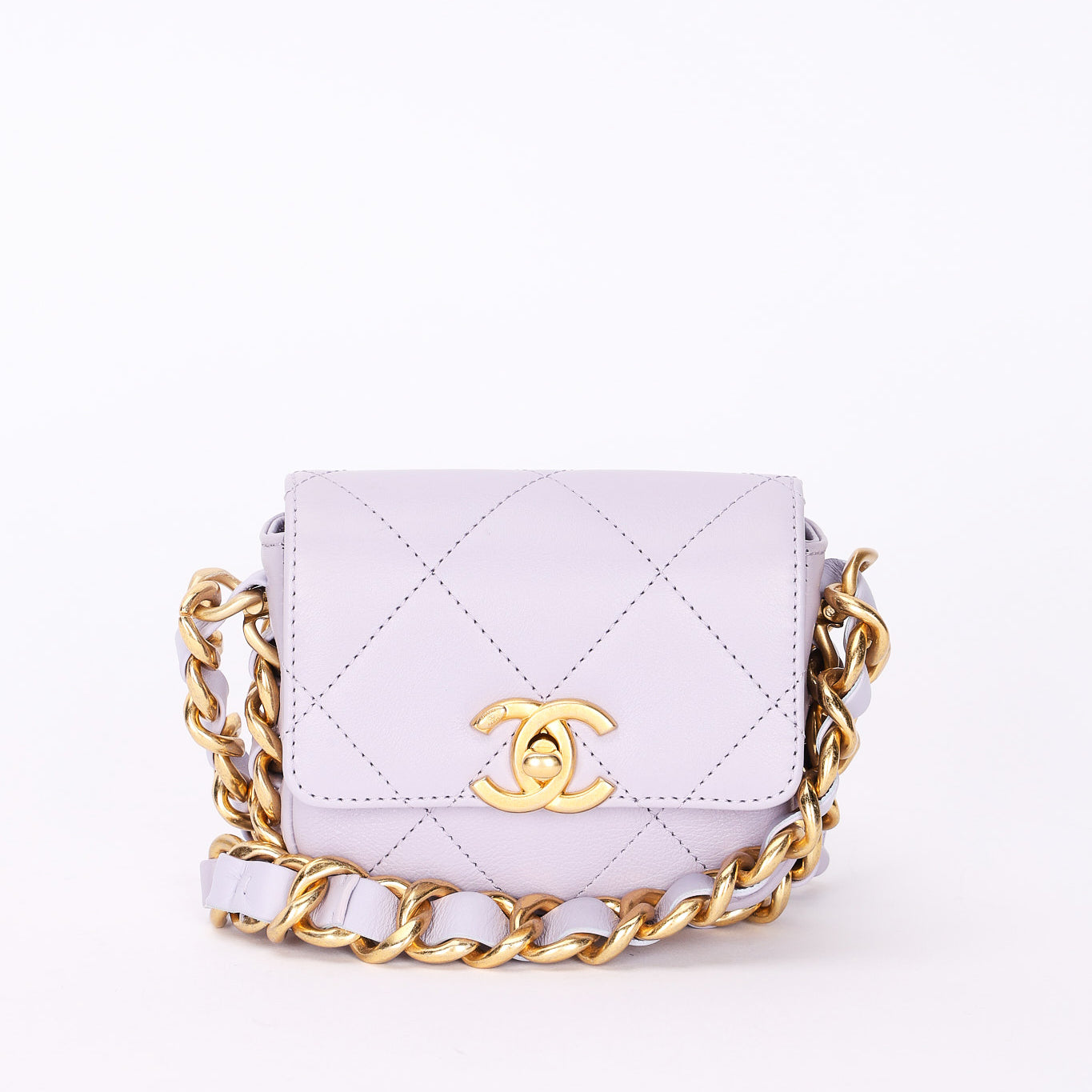 Chanel Mini Framing Chain Flap Lilac Calfskin AGHW