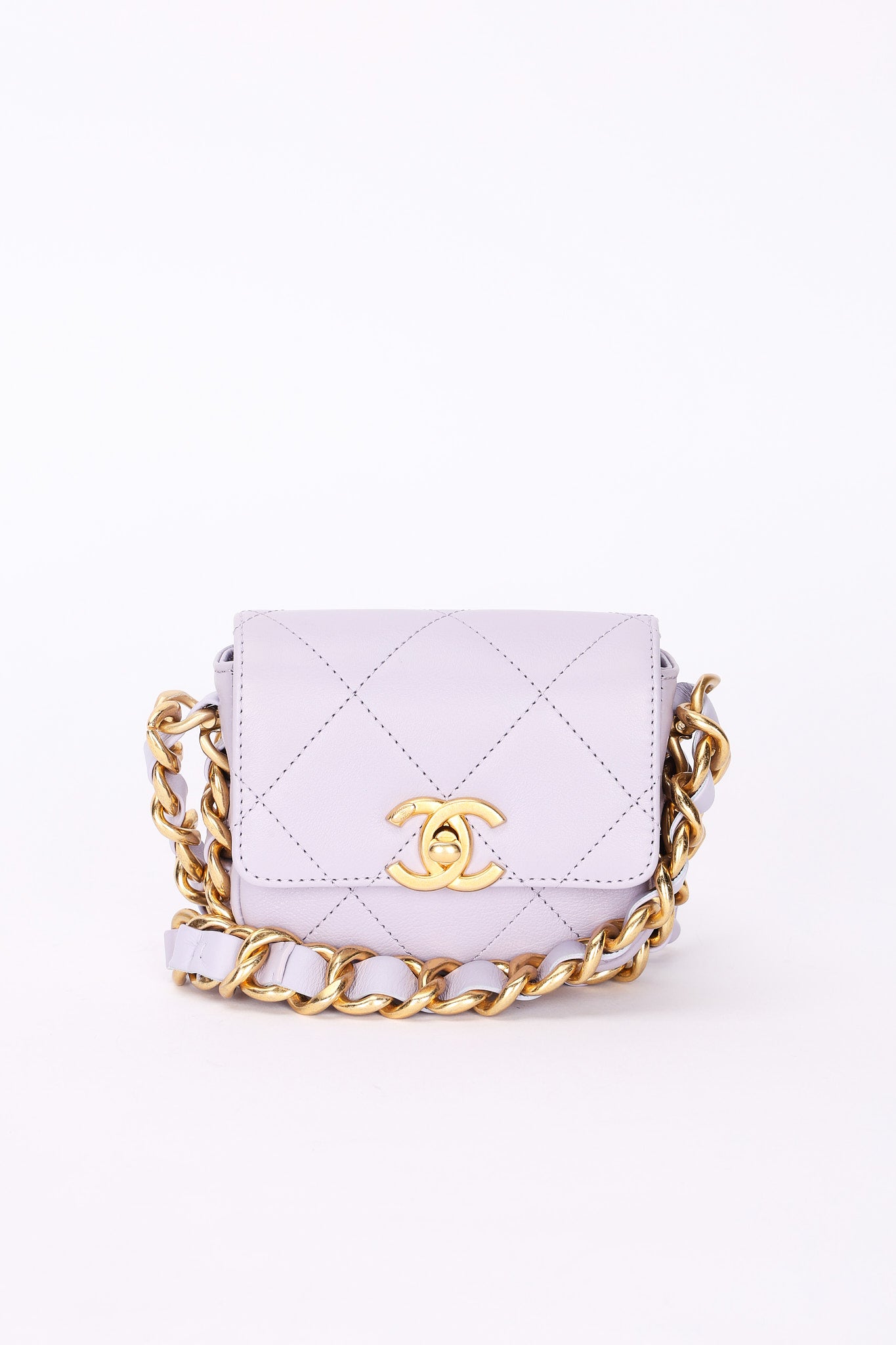 Chanel Mini Framing Chain Flap Lilac Calfskin AGHW