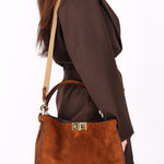 Fendi Medium Peekaboo X-Lite Brown Suede