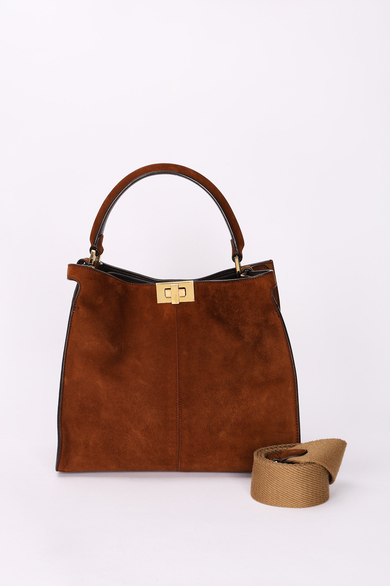 Fendi Medium Peekaboo X-Lite Brown Suede