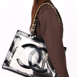 Chanel CC Chunky Chain Tote PVC and Black Patent GHW