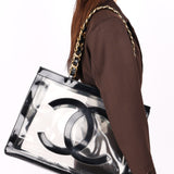 Chanel CC Chunky Chain Tote PVC and Black Patent GHW