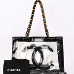 Chanel CC Chunky Chain Tote PVC and Black Patent GHW