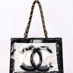 Chanel CC Chunky Chain Tote PVC and Black Patent GHW