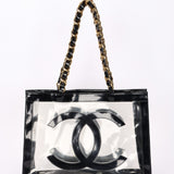 Chanel CC Chunky Chain Tote PVC and Black Patent GHW