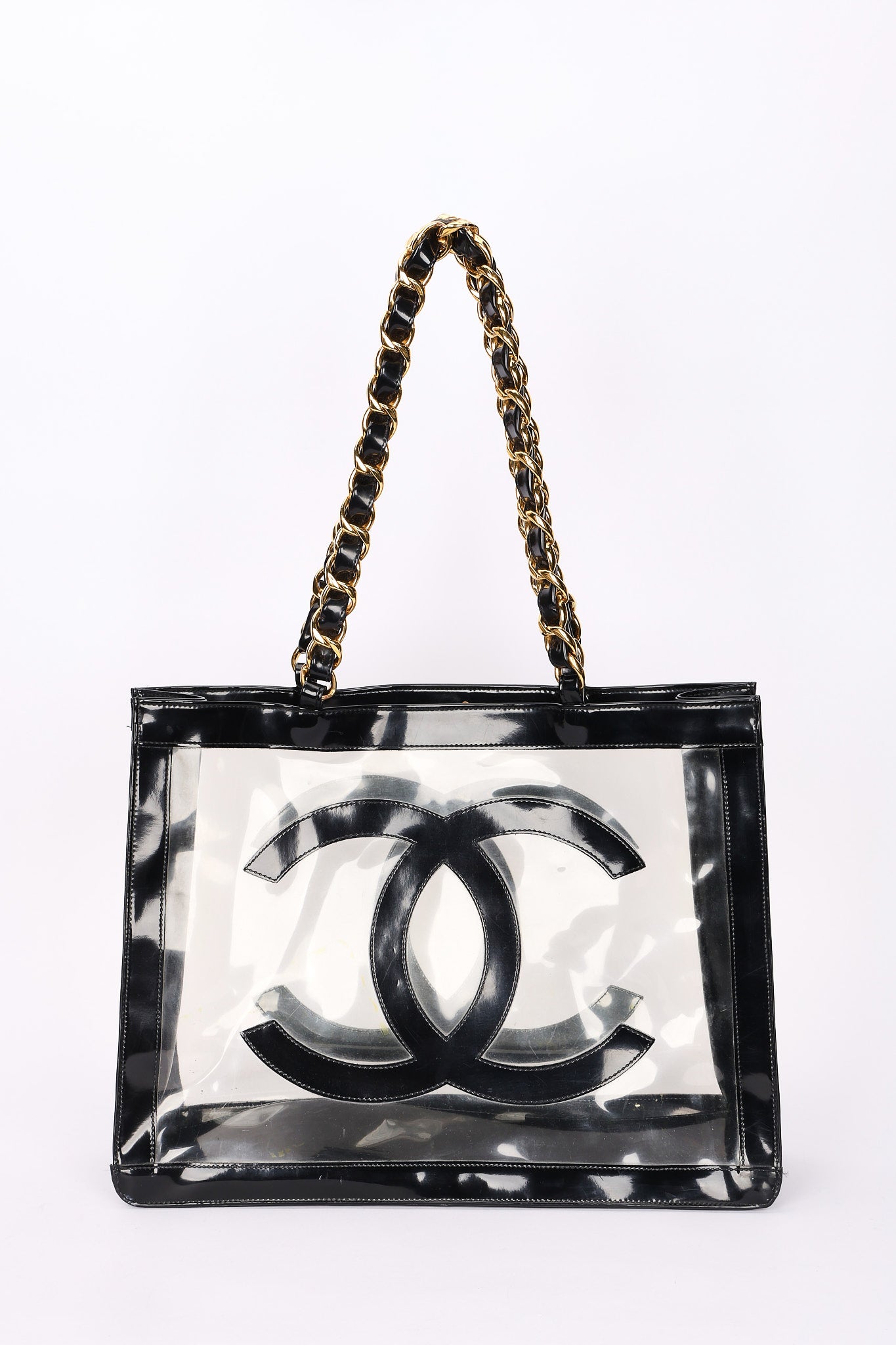 Chanel CC Chunky Chain Tote PVC and Black Patent GHW