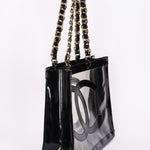 Chanel CC Chunky Chain Tote PVC and Black Patent GHW