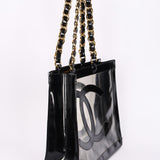 Chanel CC Chunky Chain Tote PVC and Black Patent GHW