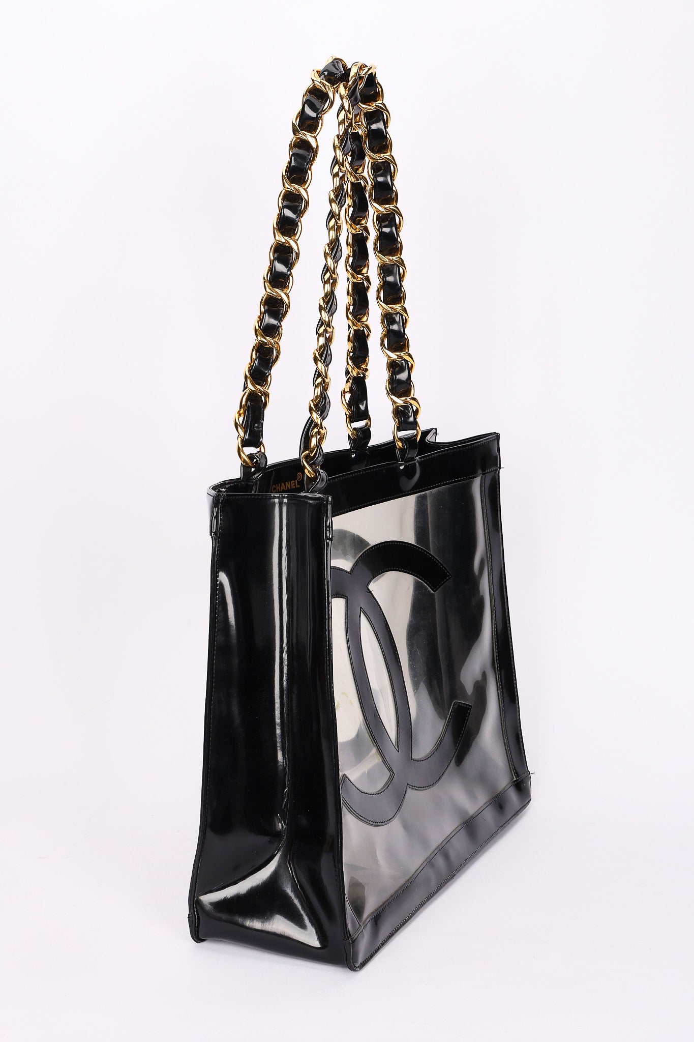 Chanel CC Chunky Chain Tote PVC and Black Patent GHW