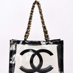Chanel CC Chunky Chain Tote PVC and Black Patent GHW