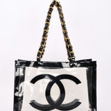 Chanel CC Chunky Chain Tote PVC and Black Patent GHW