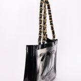 Chanel CC Chunky Chain Tote PVC and Black Patent GHW