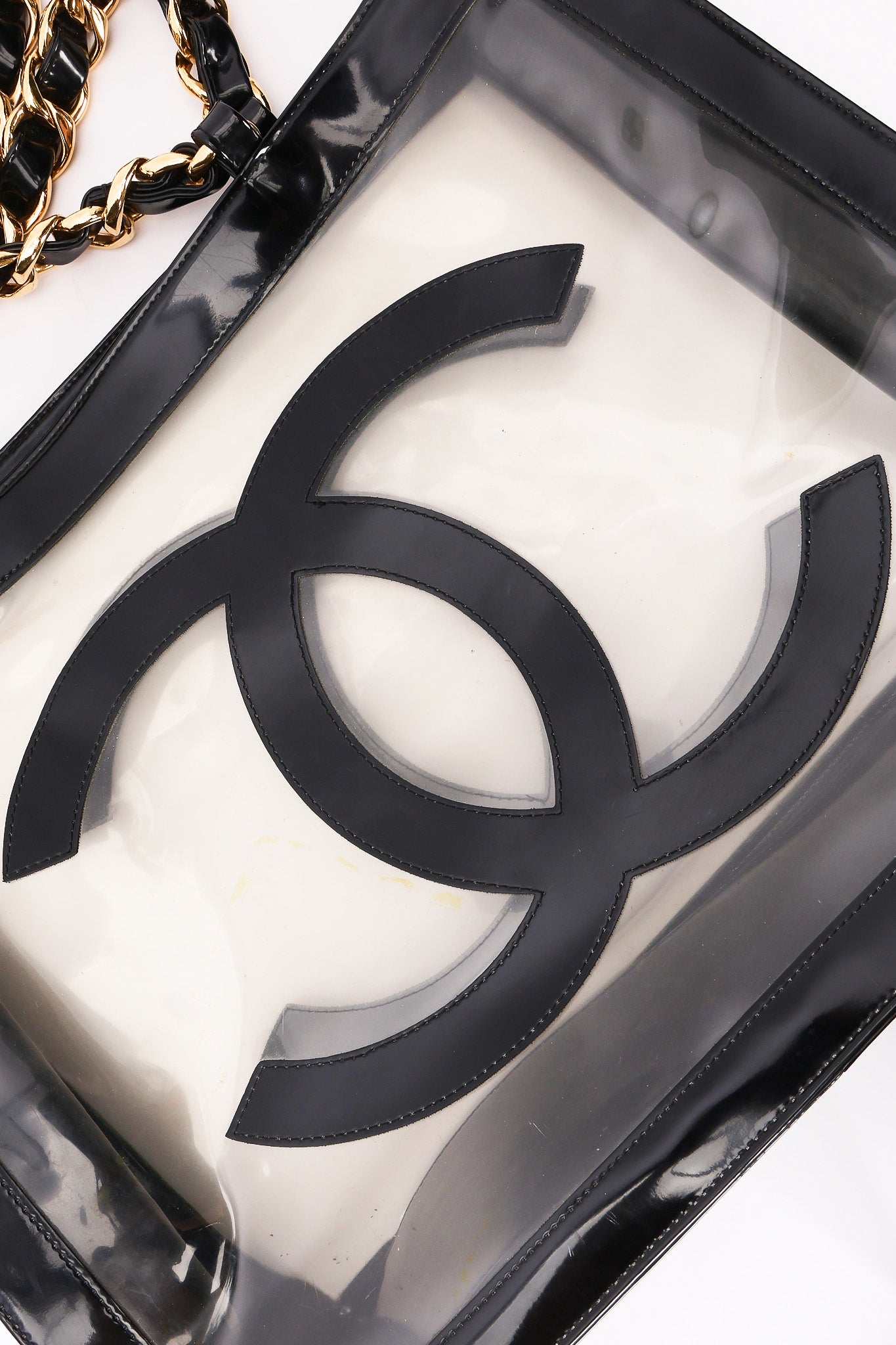 Chanel CC Chunky Chain Tote PVC and Black Patent GHW