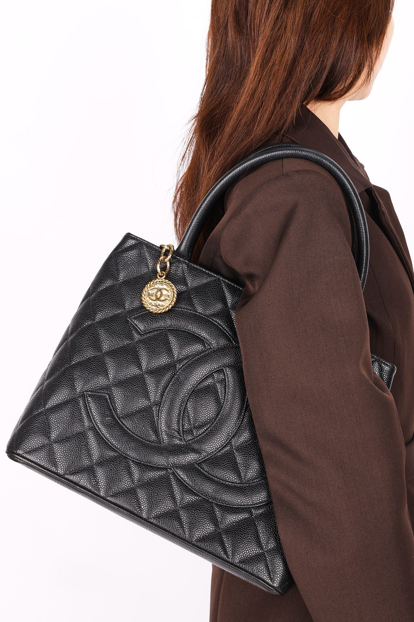 Chanel Timeless Medallion Tote Black Caviar GHW