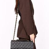 Chanel Jumbo Classic Single Flap Black Caviar 24K GP