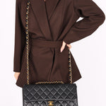 Chanel Jumbo Classic Single Flap Black Caviar 24K GP
