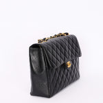 Chanel Jumbo Classic Single Flap Black Caviar 24K GP