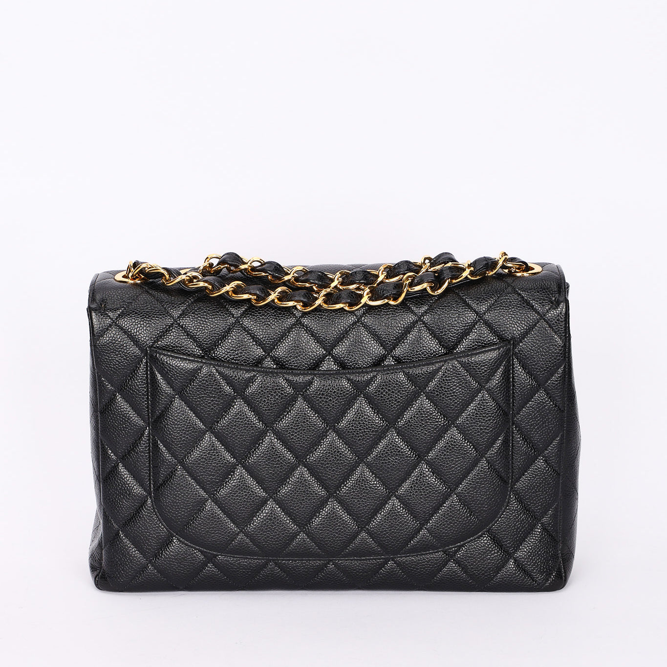 Chanel Jumbo Classic Single Flap Black Caviar 24K GP