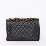 Chanel Jumbo Classic Single Flap Black Caviar 24K GP