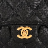 Chanel Jumbo Classic Single Flap Black Caviar 24K GP
