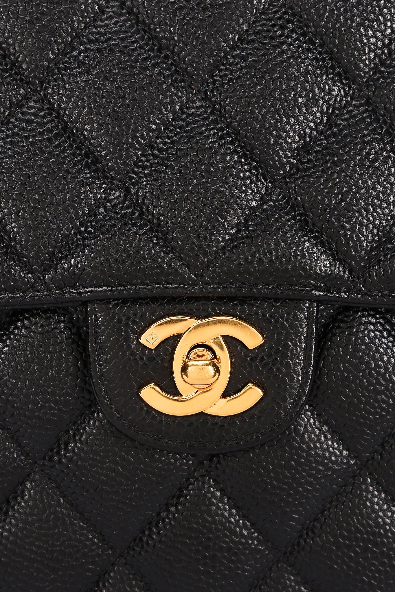 Chanel Jumbo Classic Single Flap Black Caviar 24K GP